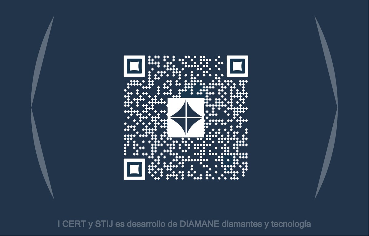Tarjeta ICERT, reverso con código QR