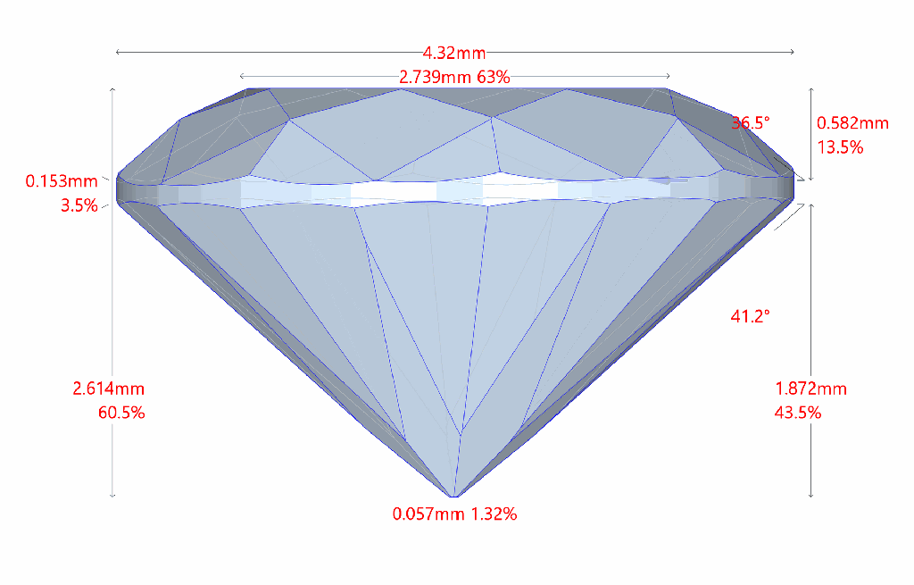 Diamante BR 0.308 VS2 J G DIAMANE · Medidas