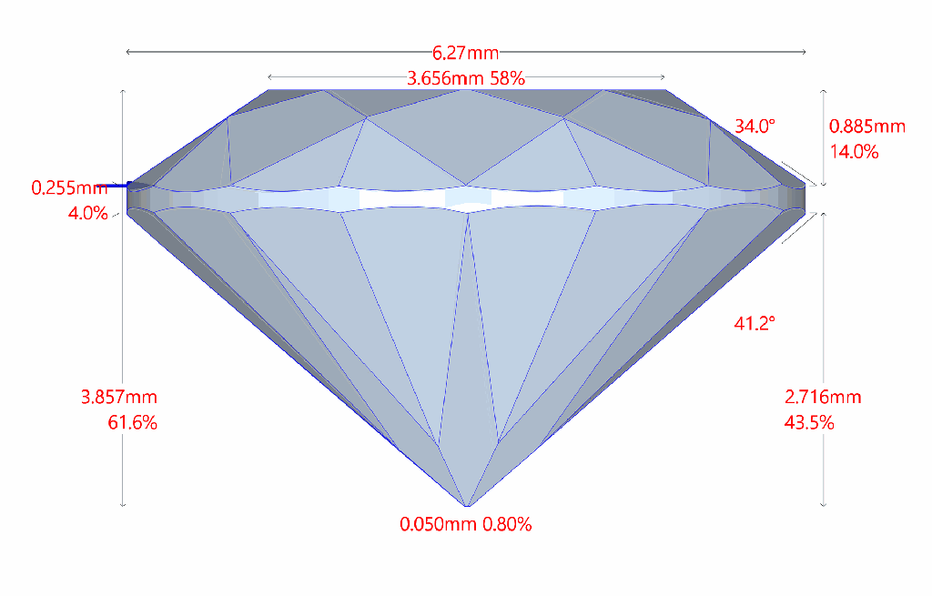Diamante BR 0.938 I1 L VG DIAMANE · Medidas
