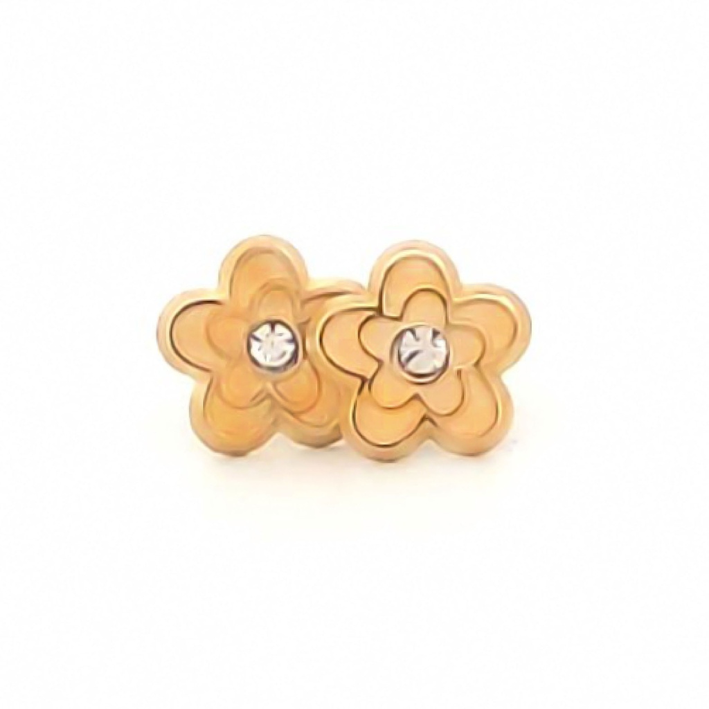 [353407] BROQUEL FLOR C/FLOR GIRADA 14K