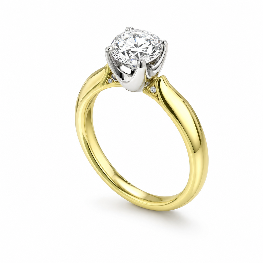 Trento · Solitario compacto (Oro amarillo 18kt, 3.0, Zirconia)