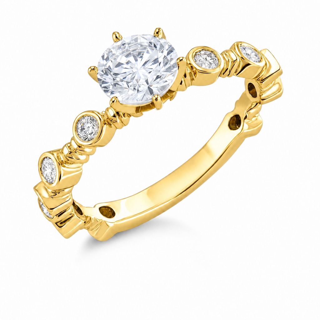 Spoleto · Vintage de piedras en bisel · Oro amarillo