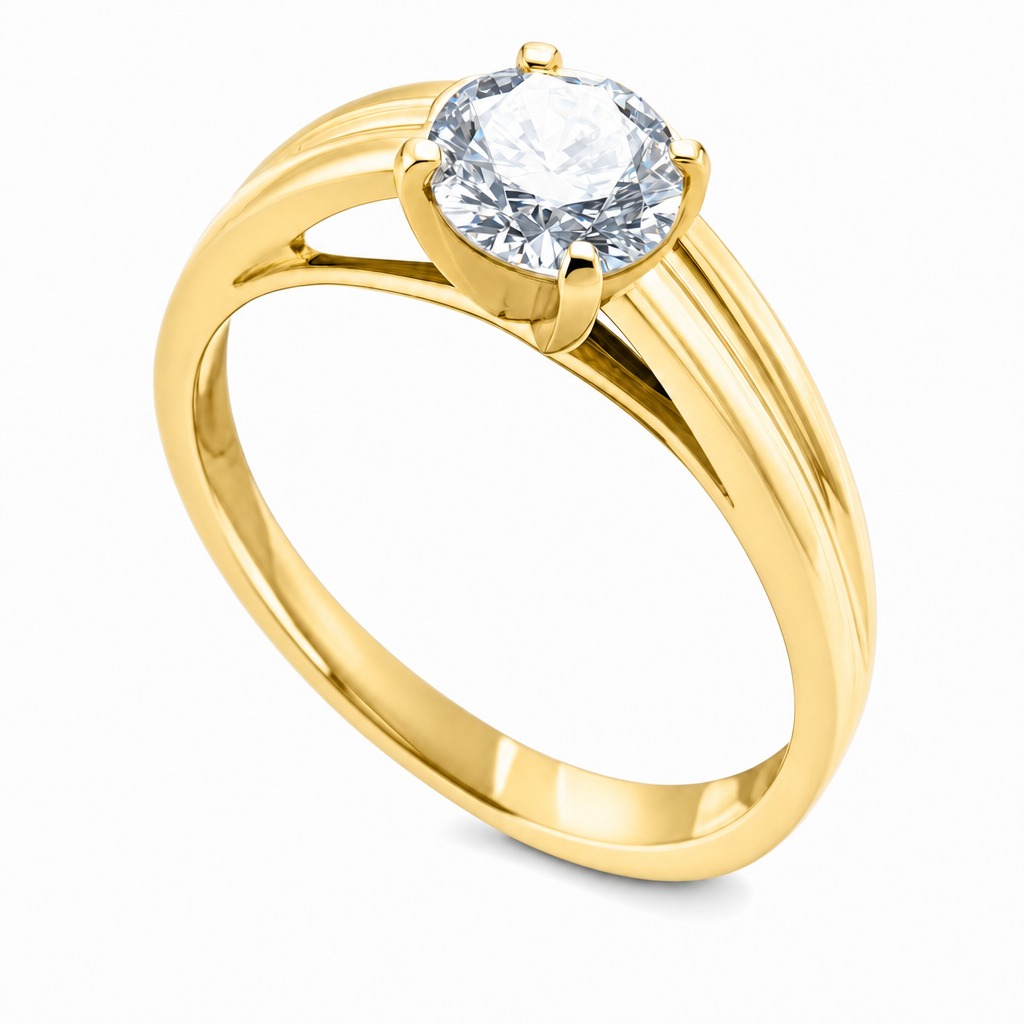 Monterosso · Solitario de banda acanalada · Oro amarillo