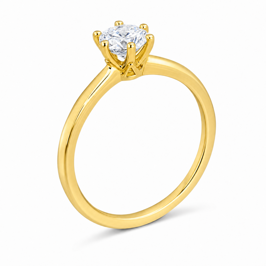Lodi · Solitario de seis garras clásico · Oro amarillo