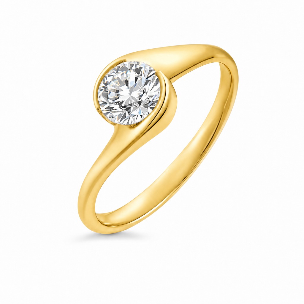 [373353/AMA10/3/ZR000] Carrara · Bypass fino (Oro amarillo 10kt, 3.0, Zirconia)