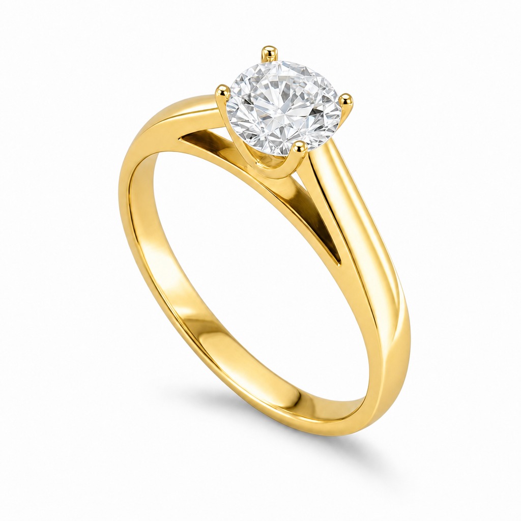 [373315/AMA10/3/ZR000] Cortina · Solitario catedral de aro afilado (Oro amarillo 10kt, 3.0, Zirconia)