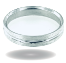 [372128/BCO10/4/4.0] ARGOLLA CINTILLA LUSTRE AL CENTRO (Oro blanco 10kt, 4mm, 4.0)