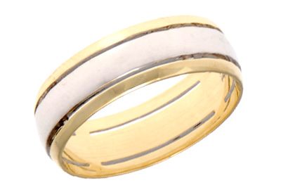 [372092/BCO10/4/4.0] ARGOLLA BCO AL CENTRO BRILLANTE CON FILO AMA (Oro blanco 10kt, 4mm, 4.0)