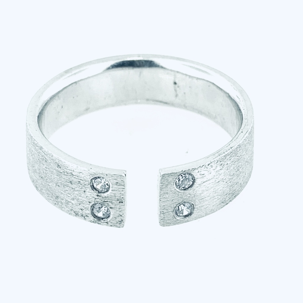 [372236/BCO10/4/4.0] ARGOLLA PACMAN CON 4 DIAMANTES (Oro blanco 10kt, 4mm, 4.0)